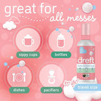 Dreft Bottle and Dish Soap | Made to Clean Baby Bottles, Sippy Cups, Pacifiers, Breast Pumps, & More | Gently Removes Milk Film & Odors | Plant Based, Fragrance Free Dish Soap | 3 Fl Oz (Pack of 2)