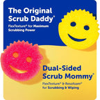 Scrub Daddy 4 Scrub Daddy Sponges & 4 Scrub Mommy Kitchen Sponges - Scratch-Free for Dishes & Multipurpose Cleaning - BPA Free & Made with Polymer Foam - Stain & Odor Resistant (8 Pack)