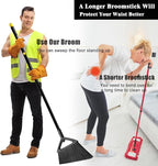Heavy Duty Broom Outdoor Indoor, Upgraded Commercial Angle Brooms, Black Broom for Sweeping House, Restaurant, Kitchen, Garage, Courtyard