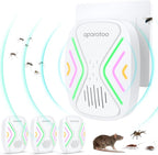 Tiptop Home Mouse Repellent Insect Repellent Plug-in Electronic Pest Repellent, Mouse Deterrent Pest Repeller for Rodents, Cockroach, Mosquito, Spider, Bugs, Mice 4 Packs, white03, ssd-01