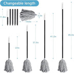 Indoor Mop for Floor Cleaning - Cotton Mops for Floor Cleaning, Regular Mop for Floors, 52-inch Simple Mops for Cleaning Living Rooms, Bathrooms, and Kitchens. (White&Grey)
