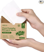 Poesie Laundry Detergent Sheets Washer Sheets for Travel Laundry Soap Sheet for Camping Hotel Dorm Home Laundromat College Fresh Scent 1 Box 40 Count
