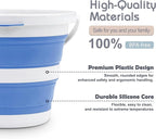 Small Collapsible Bucket 1.3 Gal/5L, Space-Efficient, Portable Foldable Water Pail for Household, Outdoor Use, Car Wash, Camping, Fishing - Blue, Single Pack