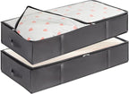 Lifewit 95L 2 Pack Under Bed Storage Containers, Large Capacity Blanket Storage Bags with Reinforced Handle, Organization and Storage for Comforters, Sheets, Clothes, Bedroom, College Dorm, Grey