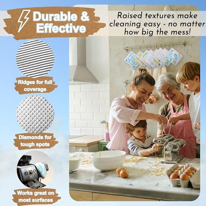 Swedish Dishcloths for Kitchen - Ecofriendly Reusable Paper Towels, Biodegradable Dish Cloths - Cellulose Sponge Dish Cloths for Washing Dishes - 8 Pack (Mediterranean)