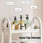 Layered Storage Laundry Basket, Hollow Rectangular Clothes Storage Rack with Wheels,Freestanding Clothes Hamper for Kitchen Bathroom Bedroom Laundry Room(47x101cm(18.5x39.7in), White)