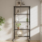 3 Pack 5 Tier Shelving Unit Wire Rack, Heavy Duty Adjustable Shelf Rolling Storage Shelves with Wheels, 14" D x 30" W x 60" H 750 lbs Capacity Kitchen Garage Pantry Shelves for Small Spaces