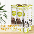 Lint Roller Refills for Lint Remover,9.45" Giant Lint Roller Refill 540 Sheets Total，for Cleaning Floors, Carpets, Cars, Clothing and pet Hai