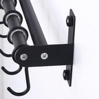 Dseap Pot Rack - Pots and Pans Hanging Rack Rail with 8 Hooks, Double Bars, Pot Hangers for Kitchen, Wall Mounted, Black, Pack of 2