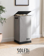 SOLEDI Slim Laundry Hamper with Lid, Narrow Laundry Basket with Removable Bags, Dirty Clothes Hamper with handle, Small Hamper perfect for Laundry room, Bathroom, Bedroom, Small spaces. 70L Grey