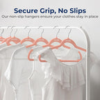 SereneLife 150-Pack Velvet Hangers – Ultra-Thin Space Saving Pink Clothes Hangers with 360° Swivel Hooks, Non-Slip Heavy Duty Design for Coats, Dresses, Shirts & More – Lightweight & Durable