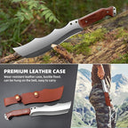Outdoor Short Machete with Sheath for Cutting Trees, for Yard Work and for urvival Machete Ideal for Gardening,Camping, Fishing, Hunting, Bushcraft