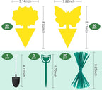 60 Pack Fruit Fly Trap, Fungus Gnat Trap Killer Protect Plants Indoor Outdoor, Double Sided Yellow Bug Sticky Traps for Fungus Gnat, Fruit Fly and Other Insects