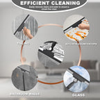 Squeegee Broom for Floor Shower Squeegee with Long Handle Rubber Wiper for Bathroom Tile Shower Glass Car Window Deck Patio Cleaning (Black)
