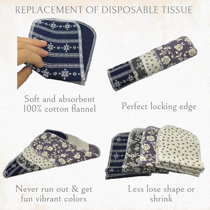 Reusable Toilet Paper Towels 24 Count Roll,Washable Absorbent No Tear Bidet Towels Cotton Cloth,Zero Waste Cleaning Supplies for Bathroom(4 Colors Rose)