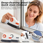 2 in 1 Groove Cleaning Brush, Easy to Store Window Track Cleaning Tools, Multifunction Window Track Cleaner, Track Cleaning Tools Suitable for Sliding Door Tracks, Shutter Door Window Track (Grey)