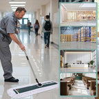 Commercial Mop,Masthome 42" Heavy Duty Dust Mop with Stainless Steel Handle,Large Industrial Mops for Floor Cleaning with 1 Cotton & 1 Microfiber Pad,Wet & Dry Large Mops for Home,Garage,School,Mall