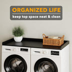SpaceAid Washer Dryer Countertop, Laundry Wood Shelf Topper with Edge, 54" Width x 27.5" Depth Cover Guard Organizer for Washer and Dryer Laundry Hamper Counter Storage Organization (Black)
