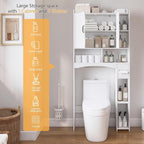 Viaozutis Over The Toilet Storage Cabinet, Over Toilet Bathroom Organizer, Bathroom Storage cabinets with Anti Tipping Devices, Storage cabinets with Toilet Paper Holders, for Bathroom, Laundr（White）