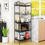 HDANI Storage Shelves, 5-Tier Metal Storage Rack with Shelf,Shelf Organizer,Garage Standing Shelving Unit for Laundry,Bathroom,Kitchen,Pantry, Closet,23.6''W X 13.8''D X 63''H,Black