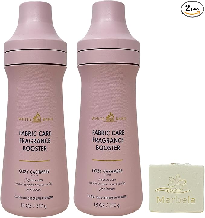 Bath & Body Works Cozy Cashmere 2 Fabric Care Fragrance Boosters with a Natural Oats Bar Soap