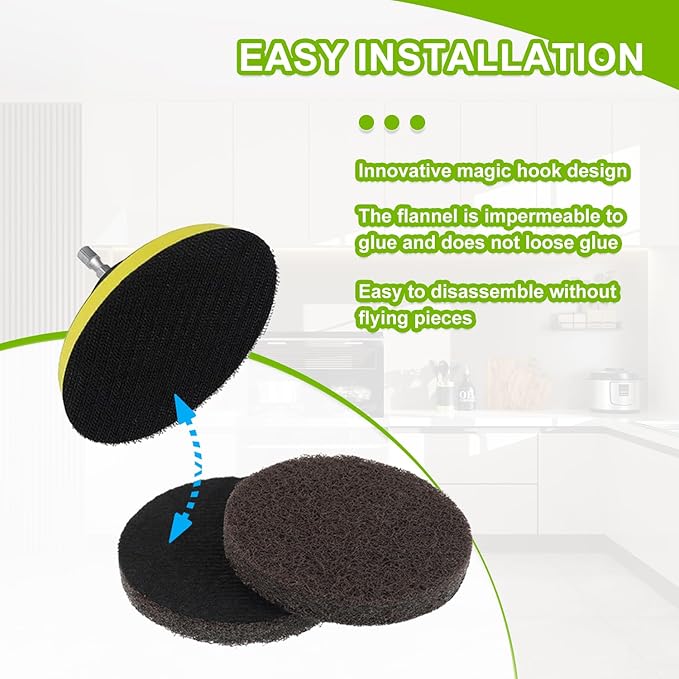 16pcs Performance Pads Power Scrubber Pads Set Electric Scrubber Replacement Scouring Pads fit for Dremel Versa Scouring Pads,Browm