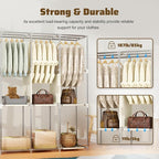 BAOKALER Portable Closet, Portable Closets for Hanging Clothes with 3 Hanging Rods and 6 Storage Shelves, Non-Woven Fabric Cover, Black Wardrobe Closet Easy to Assemble and Strong and Stable