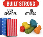 Multi-Purpose Sponges for Cleaning - USA 2 Pack, Large Sponges for Car Washing, Tile & Grout, All Purpose Cleaning