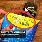 Genie Sheets Glass & Mirror Cleaner | 1 Bottle with Foaming Sprayer + Concentrate Makes 6 24oz Refills | Professional-Strength | Just Add Water | Sustainable EcoFriendly Plant-Based