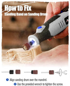 AVID POWER Cordless Rotary Tool 2.0 Ah 8V Rechargeable Rotary Tool, 4 Front LED Lights, 5 Speeds, 60 Pcs Rotary Accessories with Bag for Carving, Engraving, Sandng, Polishing and Cutting - Grey