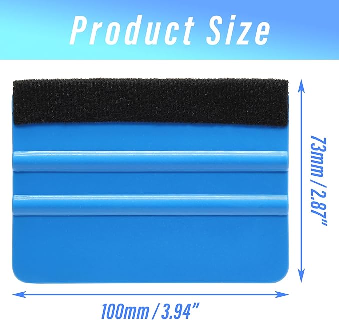 4Pcs Plastic Felt Edge Squeegee Tool Vinyl Squeegee 4 Inch for Window Tint, Wallpaper, Decal Sticker, 2 Blue & 2 Red