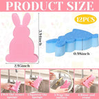Tioncy 12 Pack Kitchen Sponges Bulk Dual Sided Scrubber Sponges Dishwashing Kitchen Cleaning Accessories for Household Supplies(Cute Easter Bunny,Pink, Green,Blue, Yellow)