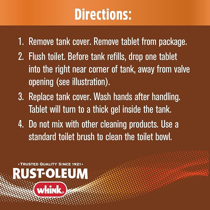 Rust-Oleum RustGuard Rust Stain Remover | Heavy-Duty Iron Stain Remover & Toilet Bowl Cleaner For White & Colored Toilets | 2 Tablet Box (Pack of 6)