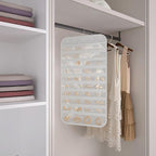 1 Pack Hanging Jewelry Organizer 80-Pocket Dual-sided Jewelry Storage for Earring Necklace Bracelet Ring Travel Holder, White