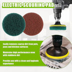 5 Inch Scrub Drill Brush Power Scouring Pads Household Cleaning Set for Kitchen Bathroom 4 Red Pads 4 Green Pads 1 Drill Attachment and 1 Universal Shaft