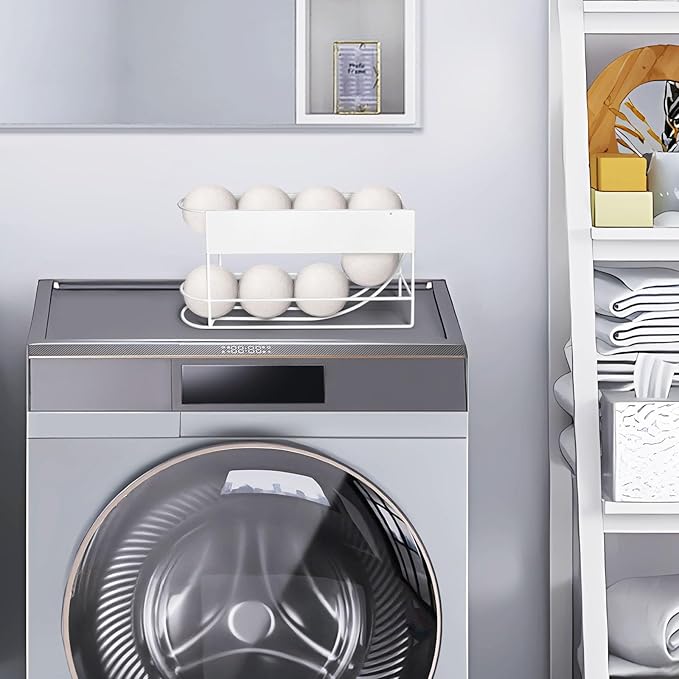 Kevenal Magnetic Dryer Ball Holder for Laundry Room, Dryer Ball Storage Container Organizer Magnetic Basket for Laundry Room (Hold 8 Balls)