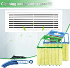 2Pcs Window Venetian 7 Finger Dusting Cleaner Tool and 1Pc Window Blind Duster Brush Hand-Held Window Shutters Venetian Shades Brush Air Conditioner Duster Dirt Cleaner