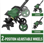 14" Electric Garden Tiller, 8.7" Tilling Depth Cord Cultivator with Foldable Handle & Adjustable Wheels for Soil Cultivation