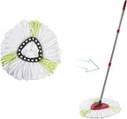 Matthew Cleaning 3Pack Green Microfiber Spin Mop Replacement Head Compatible with EasyWring Spin Mop Replace Head-EasyWring High Absorbency,Machine Washable,Microfiber Spin Mop Refills
