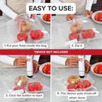 Chef Preserve Reusable Vacuum Sealer Bags for Food – 30 BPA-Free Large (12 x 13 in) Food Storage Bags, Freezer, Microwave – Odor-Resistant, Leak-Proof – Compatible with Chef Preserve Vacuum Sealers