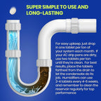 Drain Pan Tabs - 200 Tablets, AC Drain Line Cleaner, Fast-Acting Treatment for HVAC, Window Units, Mini-Splits, Dehumidifiers, Refrigerators - Lasts Up to 4 Weeks, No Residue, Water-Soluble