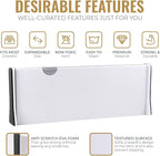 RAPTUROUS Adjustable Deep Drawer Divider – 5" Tall, Expandable 13-22", 5-Pack, Non-Slip Drawer Dividers for Clothes, Dresser, Kitchen & Office Organization (White)