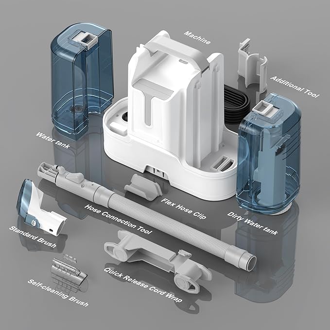 Carpet Cleaner Machine Upholstery - 450W Shampooer Portable for Couch Rug Sofa Car Seat Furniture Fabric Wet Vacuum Spot Handheld Small Mini Car Water Aspiradora de Agua Deep Extractor Washer