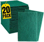 Green Scouring Pads, Non-Scratch Dish Scrub Pads, Heavy Duty Cleaning Pads for Kitchen, Dishes, Pots, Pans, Grills, 3.5" x 3.5", 20 Pack