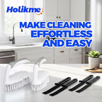 Scrub Brush - 6 Pack, Scrub Brushes for Cleaning, Heavy-Duty Scrub Brush, Stiff Bristles Cleaning Brush, for Kitchen, Bathtub, Floor and Wall Surfaces, Grey