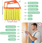 Geiserailie 3 Pieces Blind Cleaner Duster Tool 7 Finger Dusting Cleaner for Window Venetian Washable Mini Brush Hand Held Tool for Air Conditioner Dust Dirt (3 Colors)
