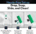 SNOWTREE - BoroBuddy Pro Magnetic Glass Cleaner + Rez Relief Liquid Cleaning Solution Bundle | Green BoroBuddy with 12 oz Rez Relief 420 Liquid Cleaner for Glass, Metal, Ceramic & Silicone