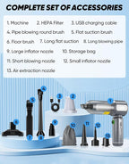 Mini Vacuum Cleaner, Cordless Car Vacuum, 17500PA High Suction, 3 in 1 Handheld Vacuum, Vacuuming, Blowing, Inflating, Deflation, Portable Vaccum with HEPA Filter for Cars,Desktop,Home SW106