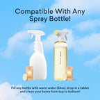 BLUELAND Multi-surface Cleaner, Starter Set, Fresh Lemon Scent, Spray Bottle with 4 Refill Tablets, All-Purpose, Eco-Friendly Cleaning Supplies, 4 x 24 Fl oz
