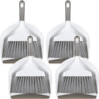 4 Sets Mini Dustpan and Brush Set Small Dustpan and Broom Set Portable Home Cleaning Supplies Brush and Dust Pan Combo with Handle for Desk Kitchen Keyboard Car Pet Waste